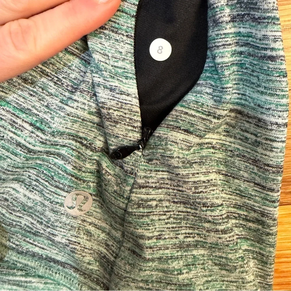 Lululemon Runderful Long Sleeve Space Dye Camo Forage Teal Black - Size 8